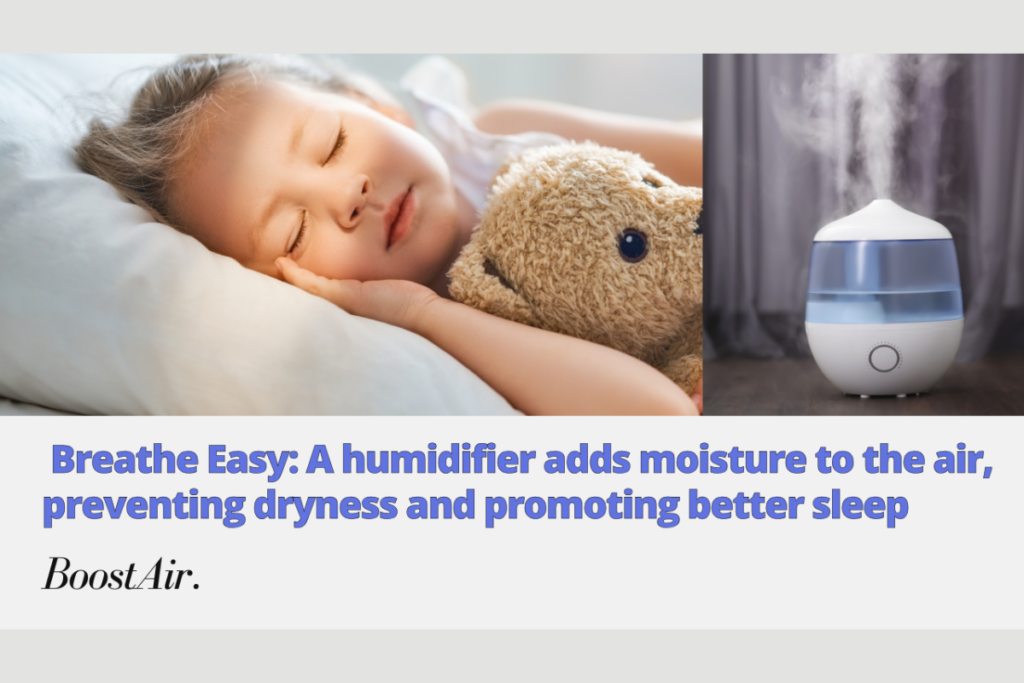 Using a humidifier as part of Summer Sleep Solutions to add moisture and improve sleep comfort.