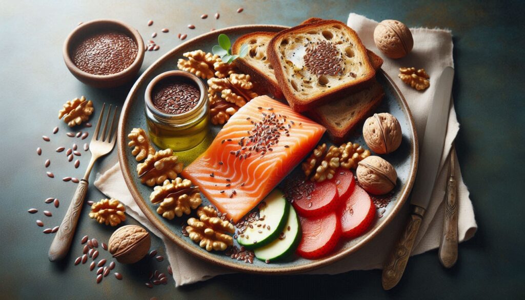 Foods high in Omega-3 fatty acids, crucial for brain health and mental well-being.