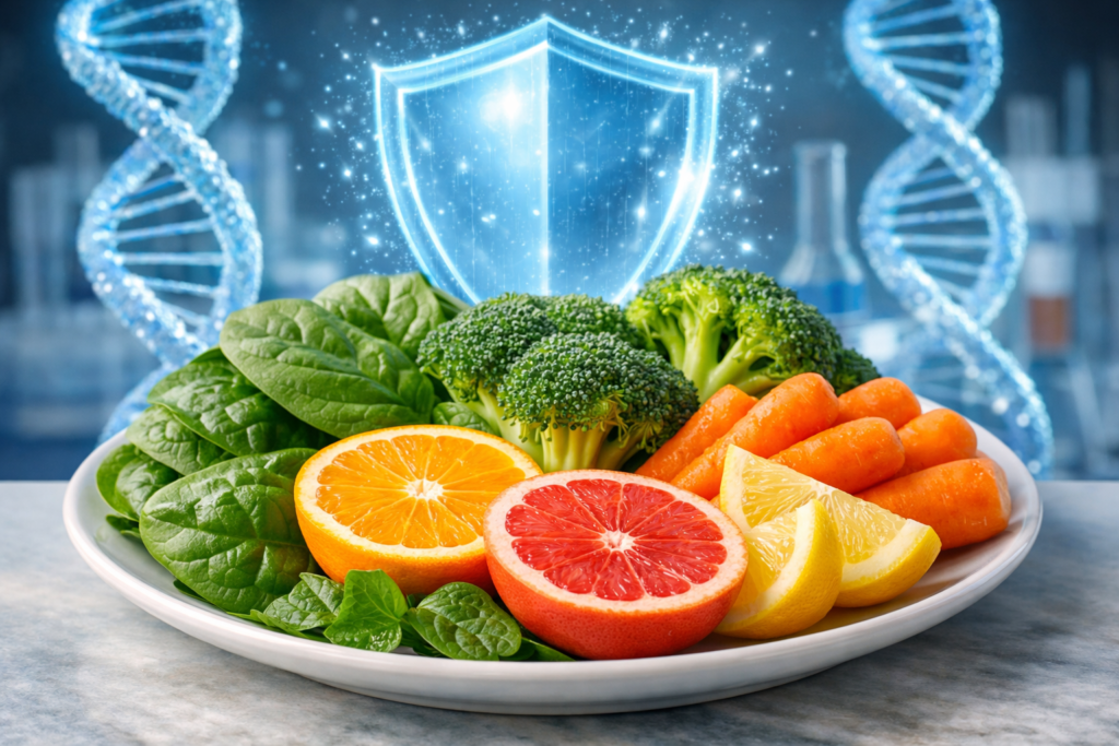 অ্যান্টিঅক্সিডেন্ট সমৃদ্ধ খাবার কীভাবে শরীরের কোষ ও ডিএনএ সুরক্ষিত রাখে।
