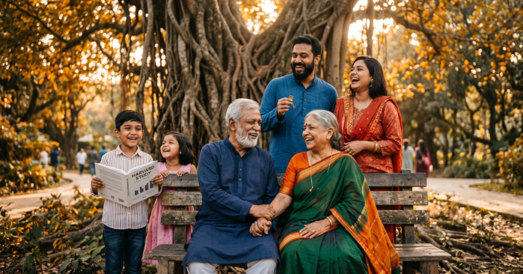 তিন প্রজন্মের সুখে ভরা দক্ষিণ এশীয় পরিবার—হার্ভার্ড গবেষণায় সুখের আসল চাবিকাঠি।