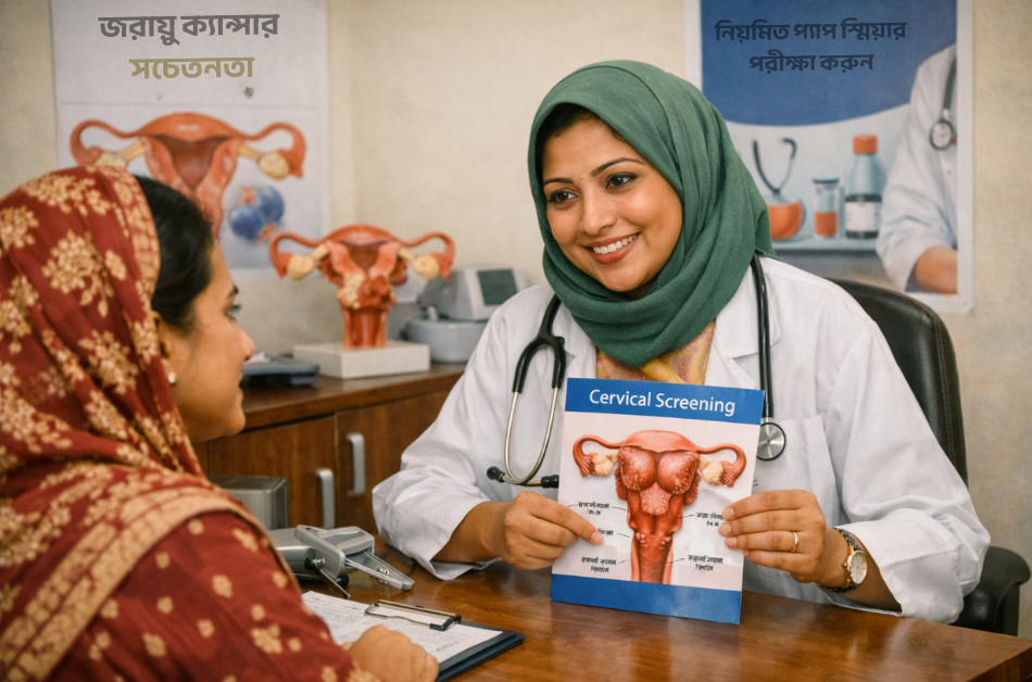 জরায়ুমুখ ক্যান্সারের লক্ষণ এবং নিয়মিত প্যাপ স্মিয়ার স্ক্রিনিং এর প্রয়োজনীয়তা