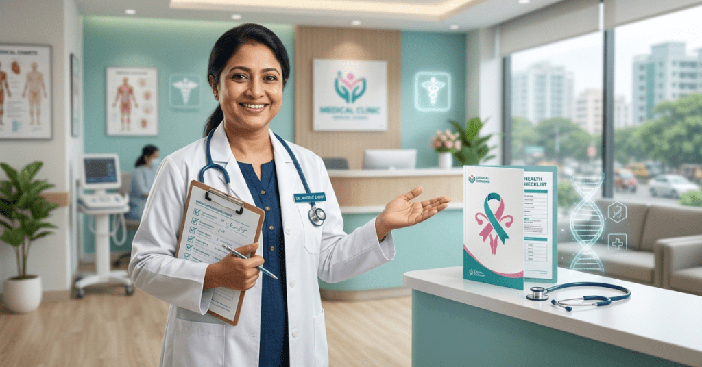 বাংলাদেশে জরায়ুমুখের ক্যান্সার স্ক্রিনিং সচেতনতা ব্যানার
