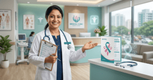 বাংলাদেশে জরায়ুমুখের ক্যান্সার স্ক্রিনিং সচেতনতা ব্যানার